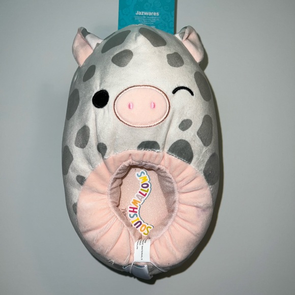 Squishmellows Slippers Rosie the Pig Kids size 4-5 - Picture 3 of 5
